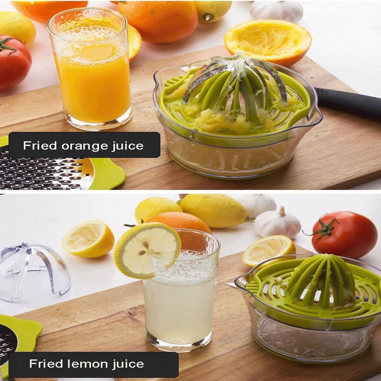 Compact Citrus Juicer with Multi-Reamers and Measuring Cup, Stylish Green Design