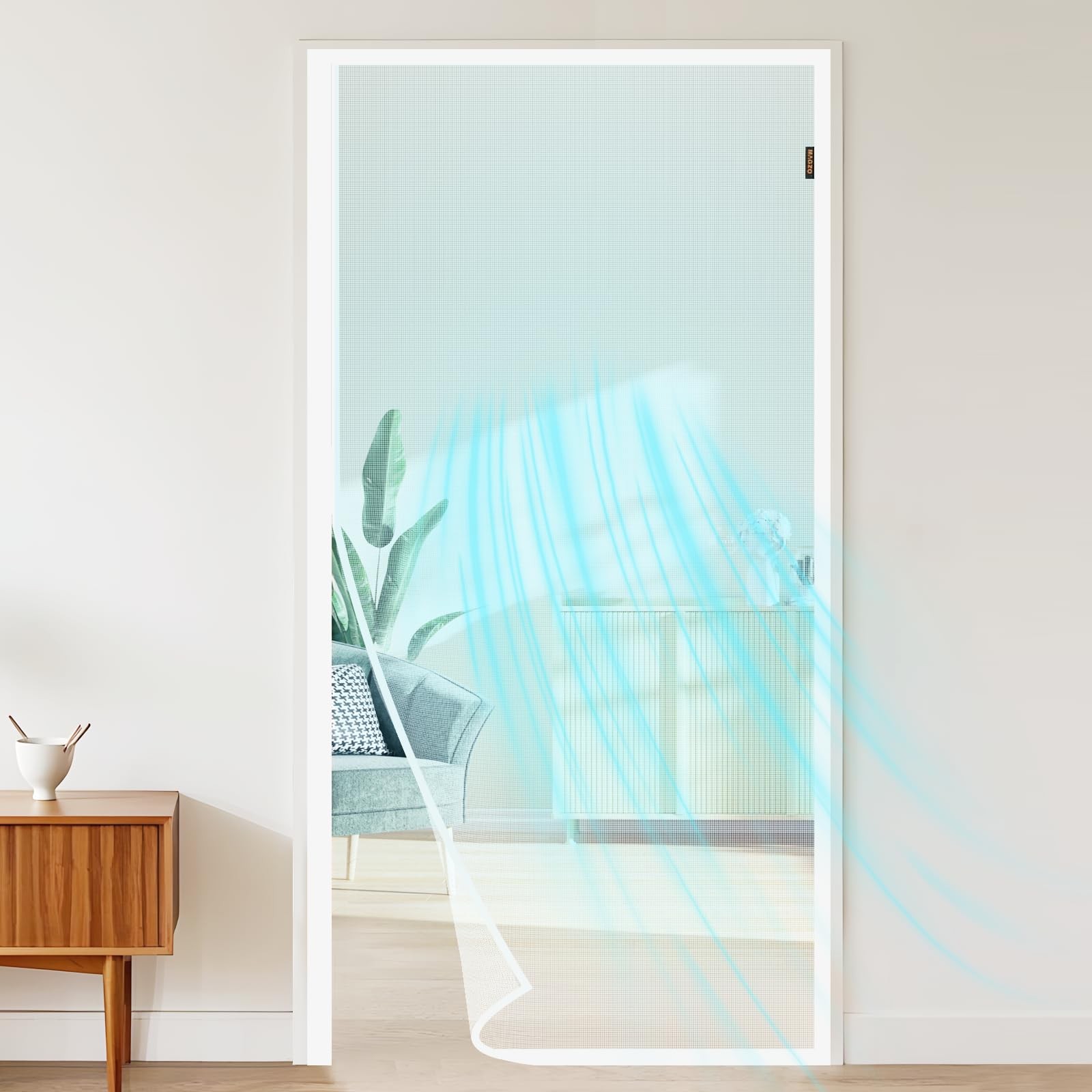 Magnetic Screen Door Fits Door Size 36 x 80 Inches White, Screen Size 38 x 81...
