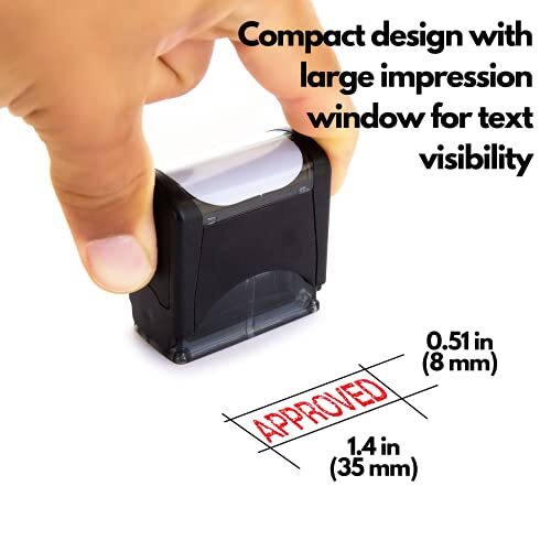Approved Self Inking Rubber Stamp Refillable Red Ink, Preinstalled