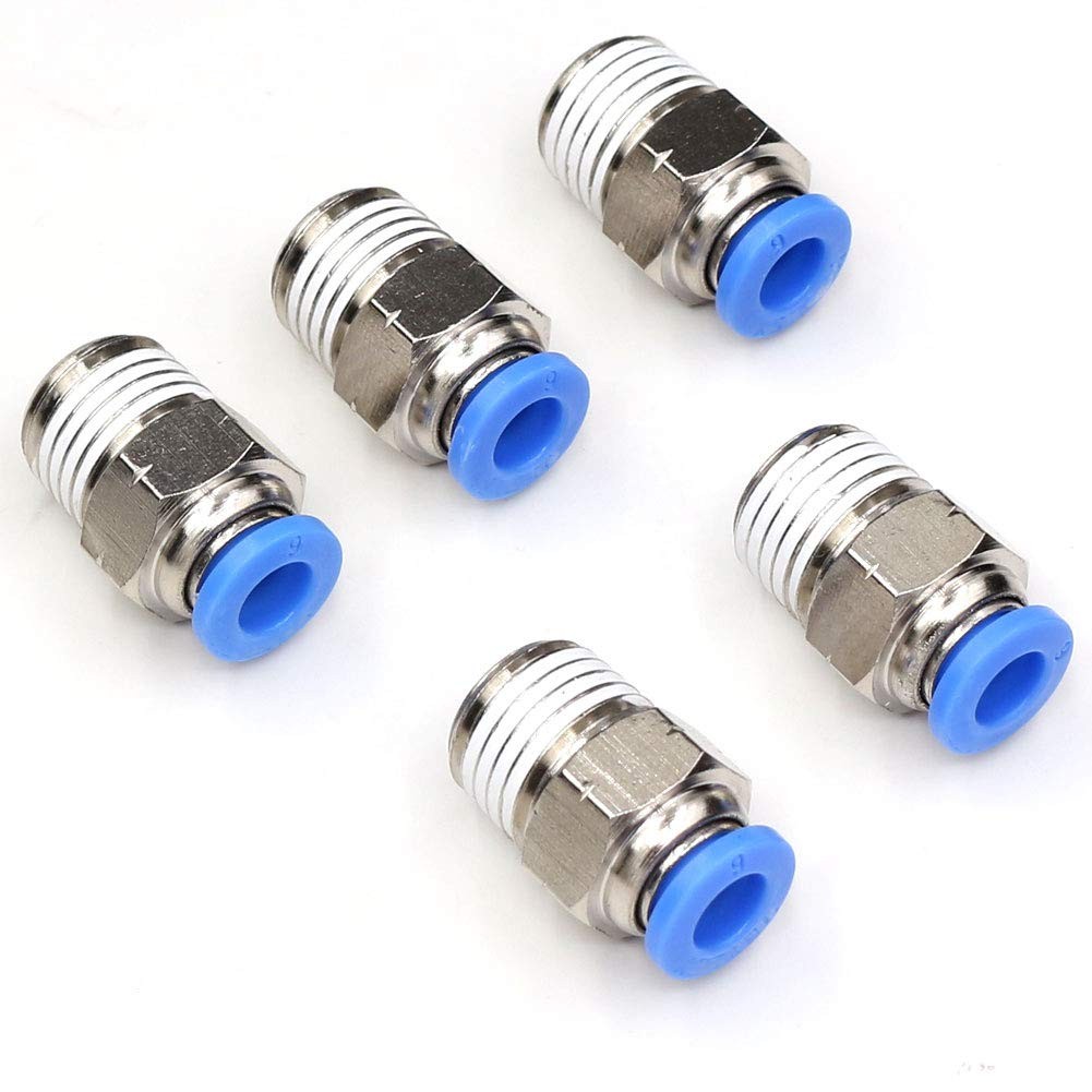 1/4" NPT Push to Connect Air Fittings 6Mm Tube Od Pneumatic Push in Connectors