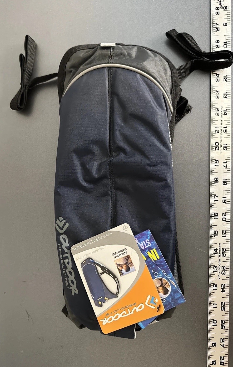 Outdoor Products Small Black Blue Hydration Pack with 70oz/2L Bladder Backpack