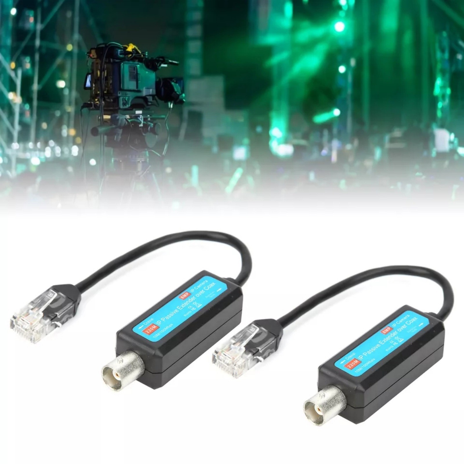 1Pair Passive Coaxial lP Extender 10/100mbps lEEE802.3 10Base-T PAL/NTSC/SECAM