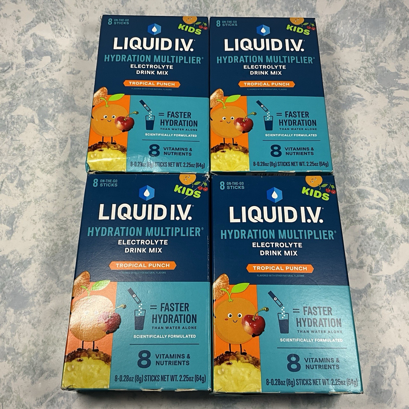 Liquid I.V. Kids Hydration Multiplier Electrolyte Drink Mix 8 Ct - Lot of 4