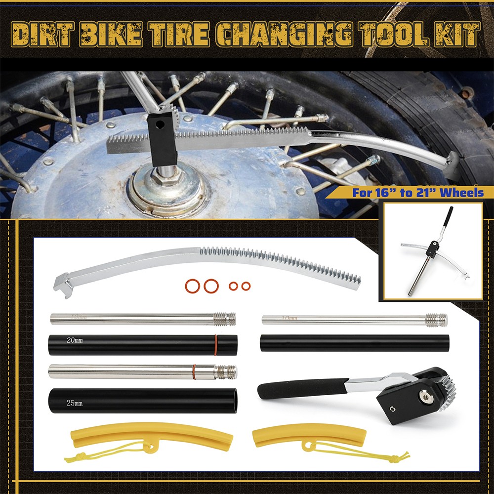 Dirt Bike Tire Mount Tool Kit Portable Foldable for 16-21 Inch Wheels