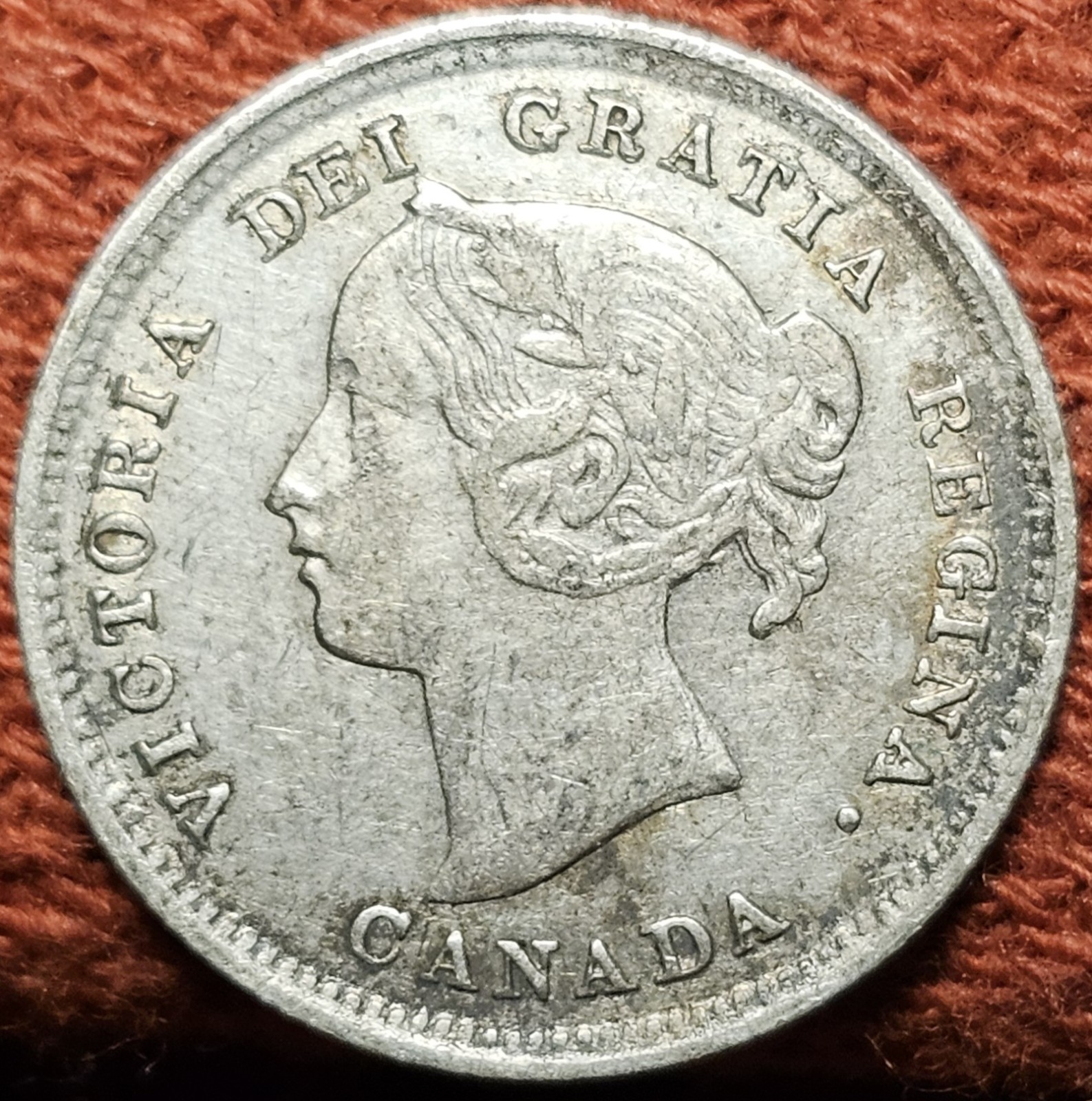 1896 Canada 5 Cents Silver Coin