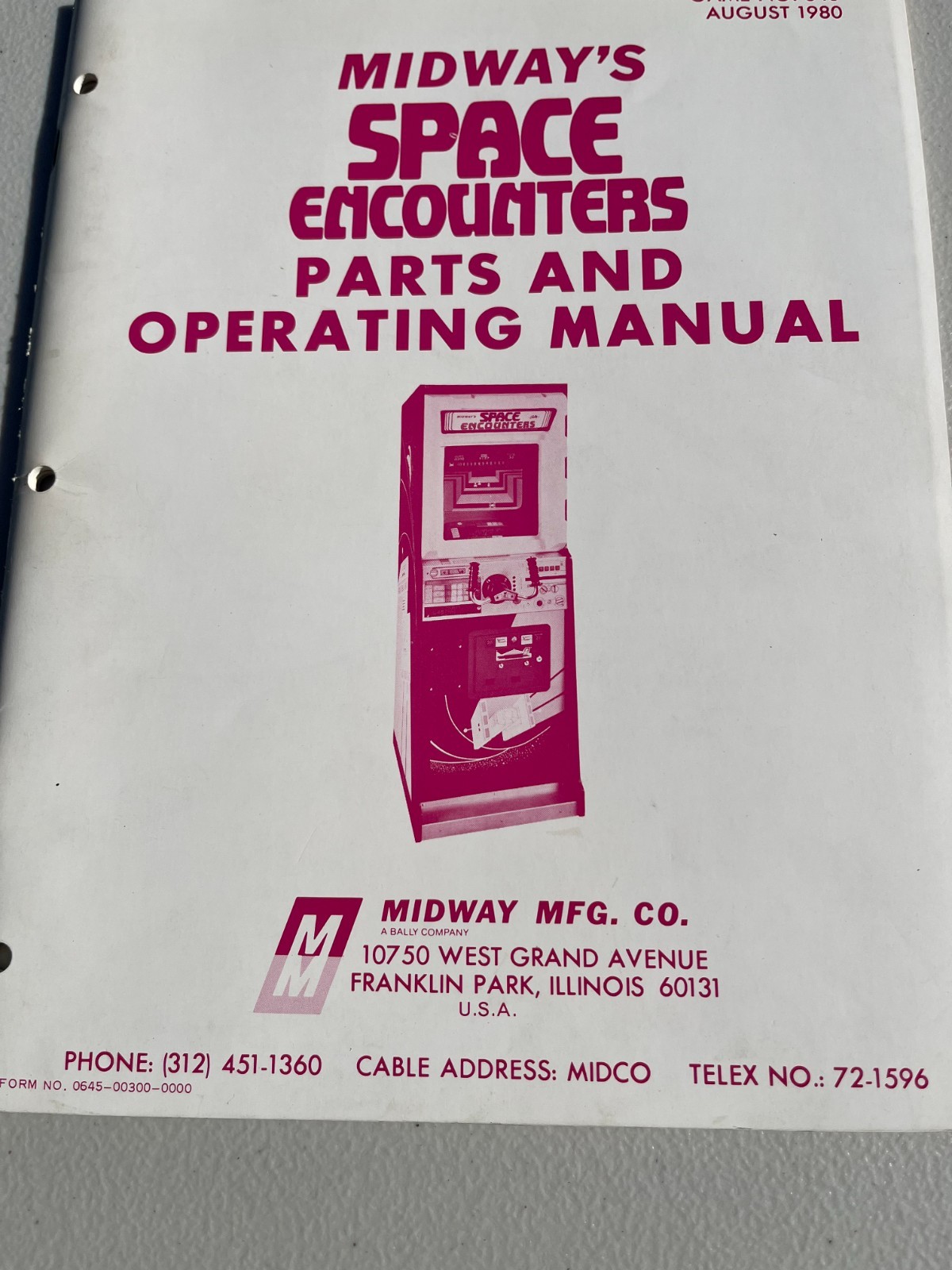 Midway SPACE ENCOUNTERS Arcade Video Game Manual - good used original
