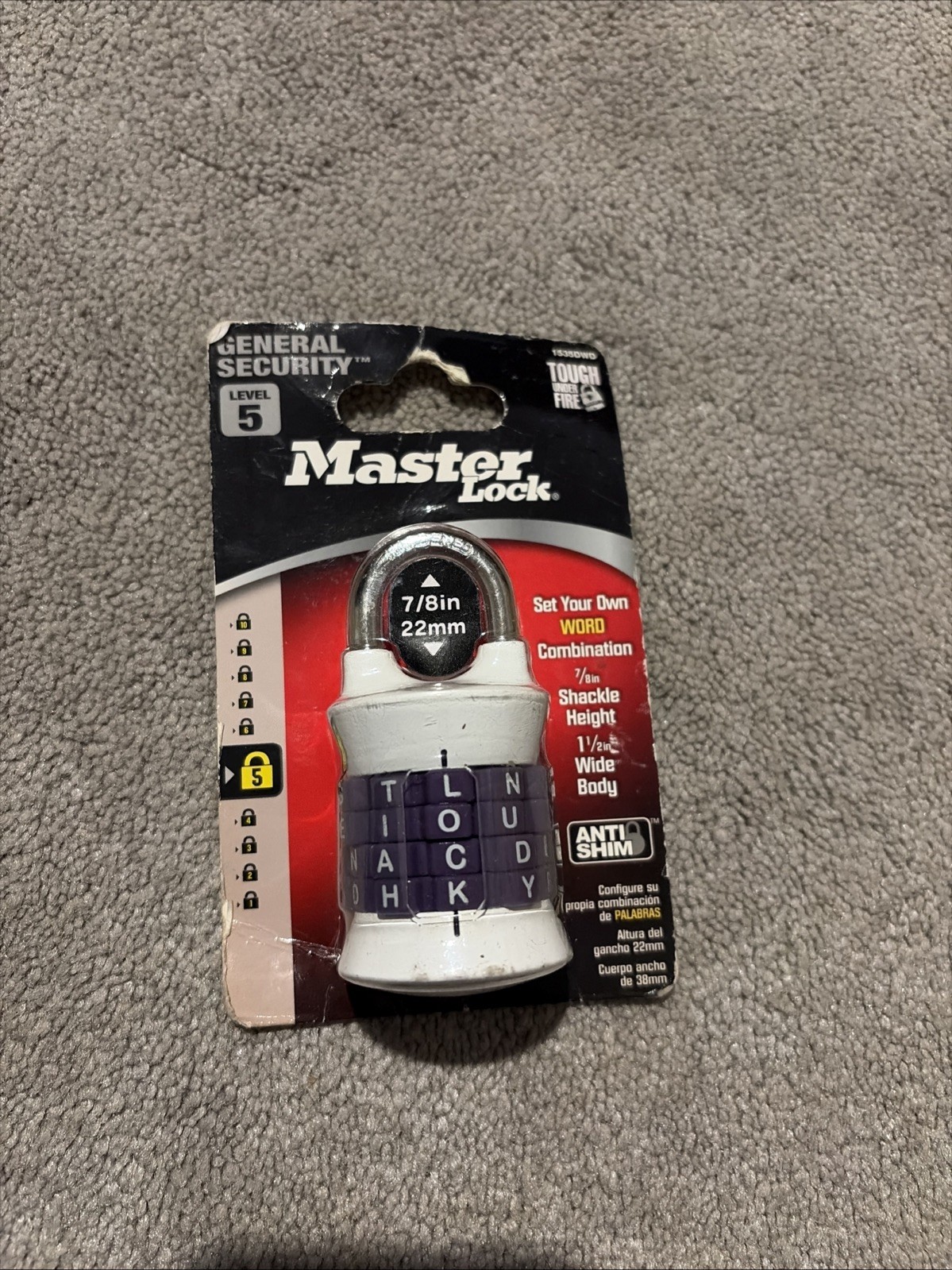 Master Lock 1535DWD Assorted Set Your Own Word Combination Padlock 1-1/2 in.