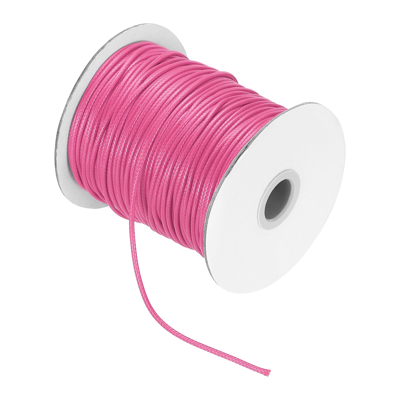 Waxed Cord 2mm Waxed Thread 87 Yard Wax String Leather Cord (Light Rose Red)