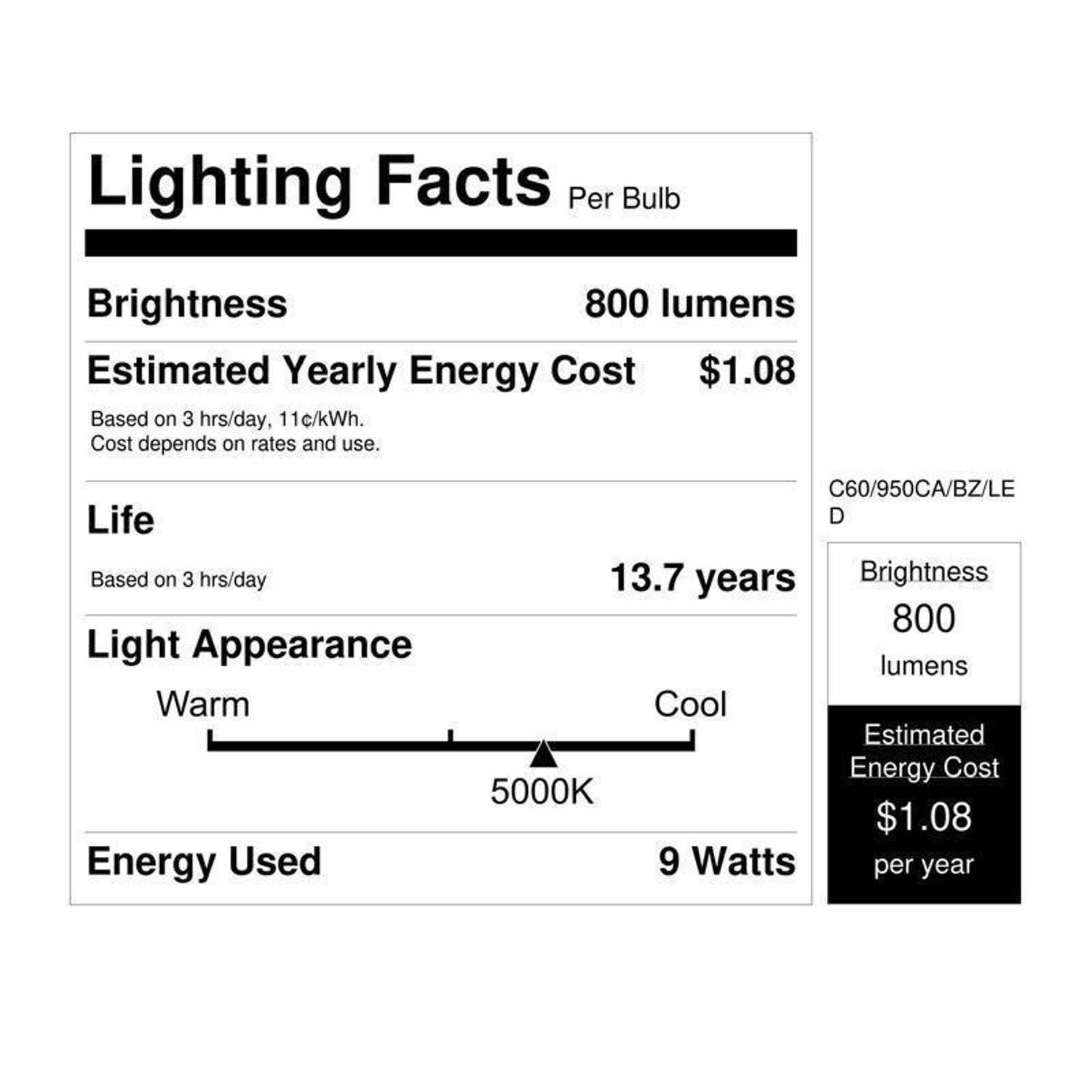 Feit Electric A19 E26 (Medium) LED Bug Zapper Bulb Daylight 60 W