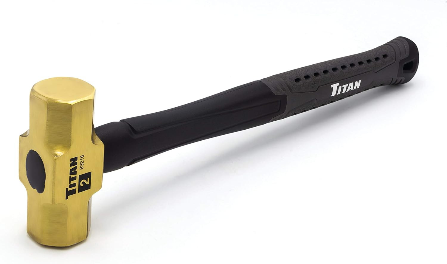 63216 2Lb Solid Brass Hammer, Spark Resistant, Prevents Marring on Steel & Iron