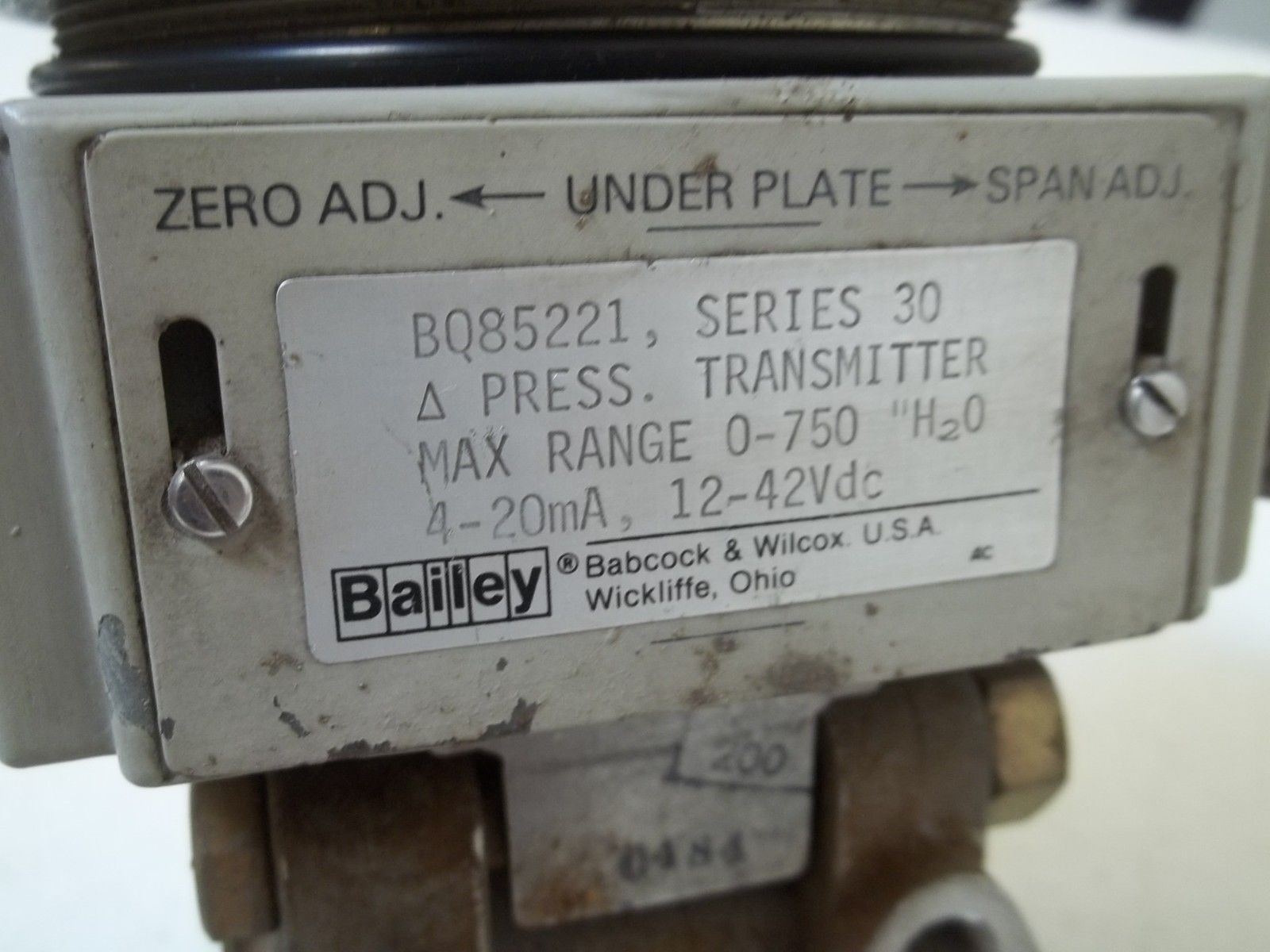 BAILEY BQ85221 SERIES 30 PRESSURE TRANSMITTER UNMP