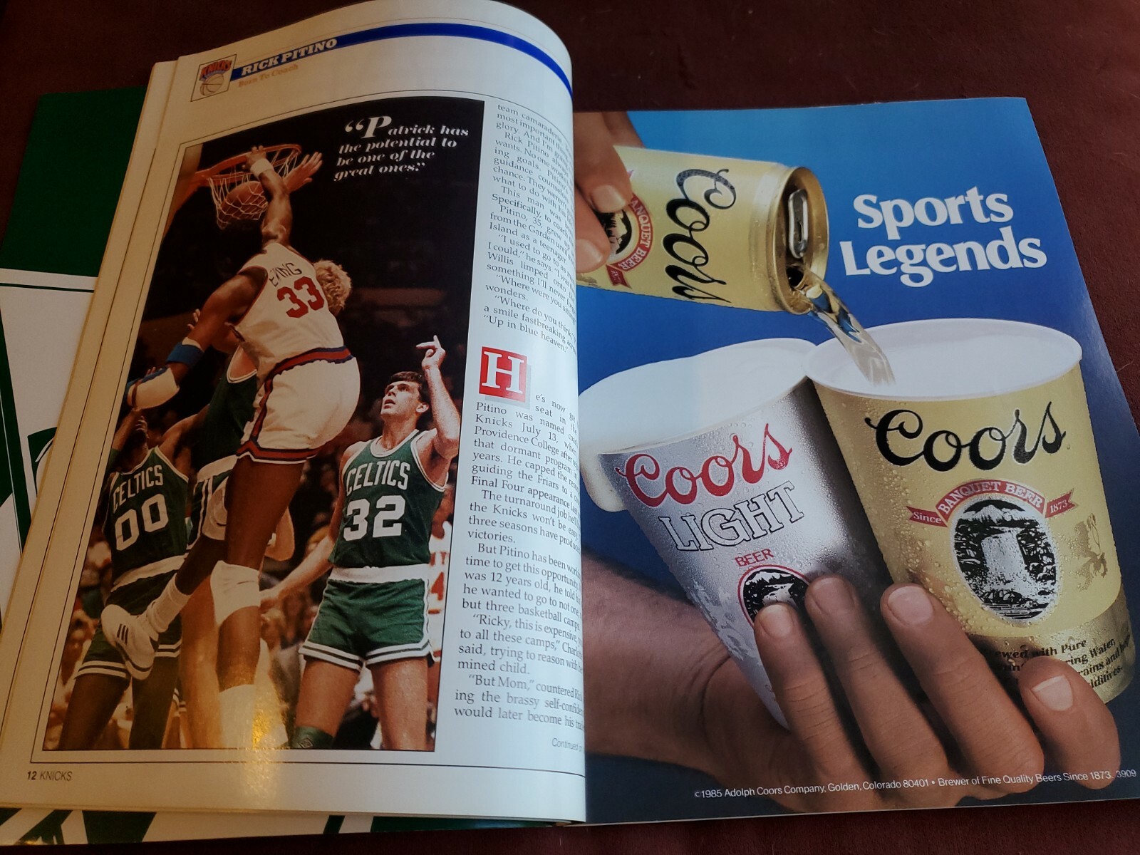 1987 Knicks Program November 10, 1987 Atlanta Hawks Ewing/Wilkins/mark jackson