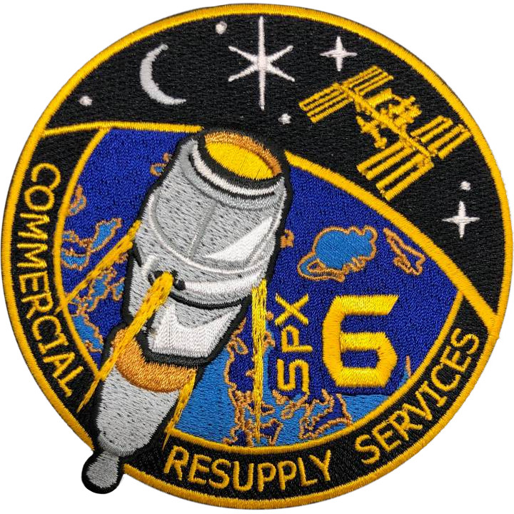 SpaceX Commercial Resupply Services (CRS) ISS SPX6 Flight Embroidered Patch