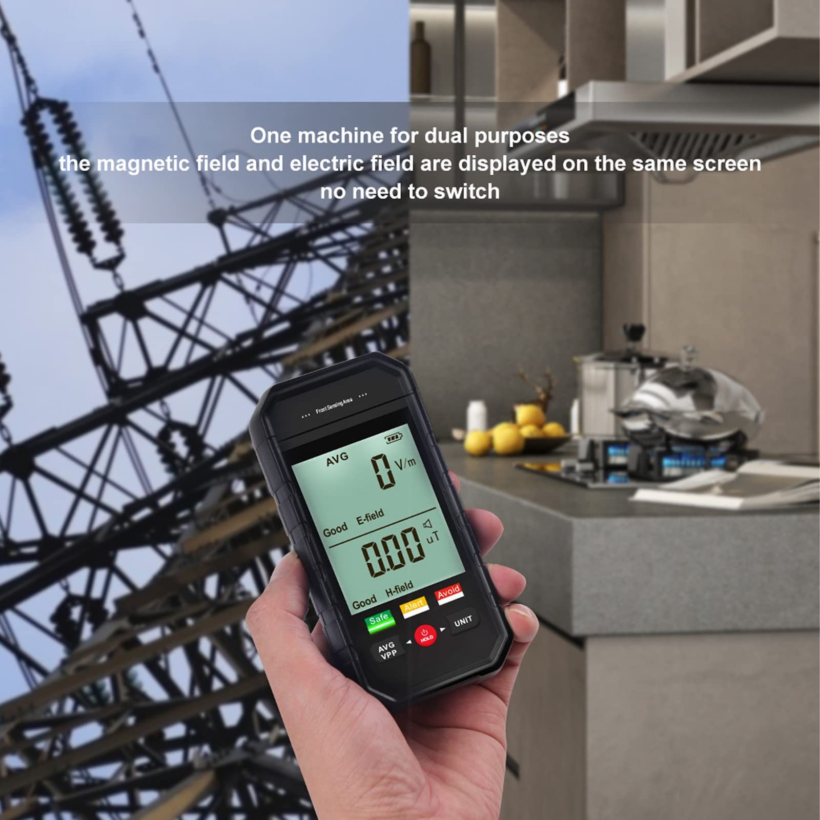Sanpyl EMF Meter Electromagnetic Field Detector Digital LCD Handheld