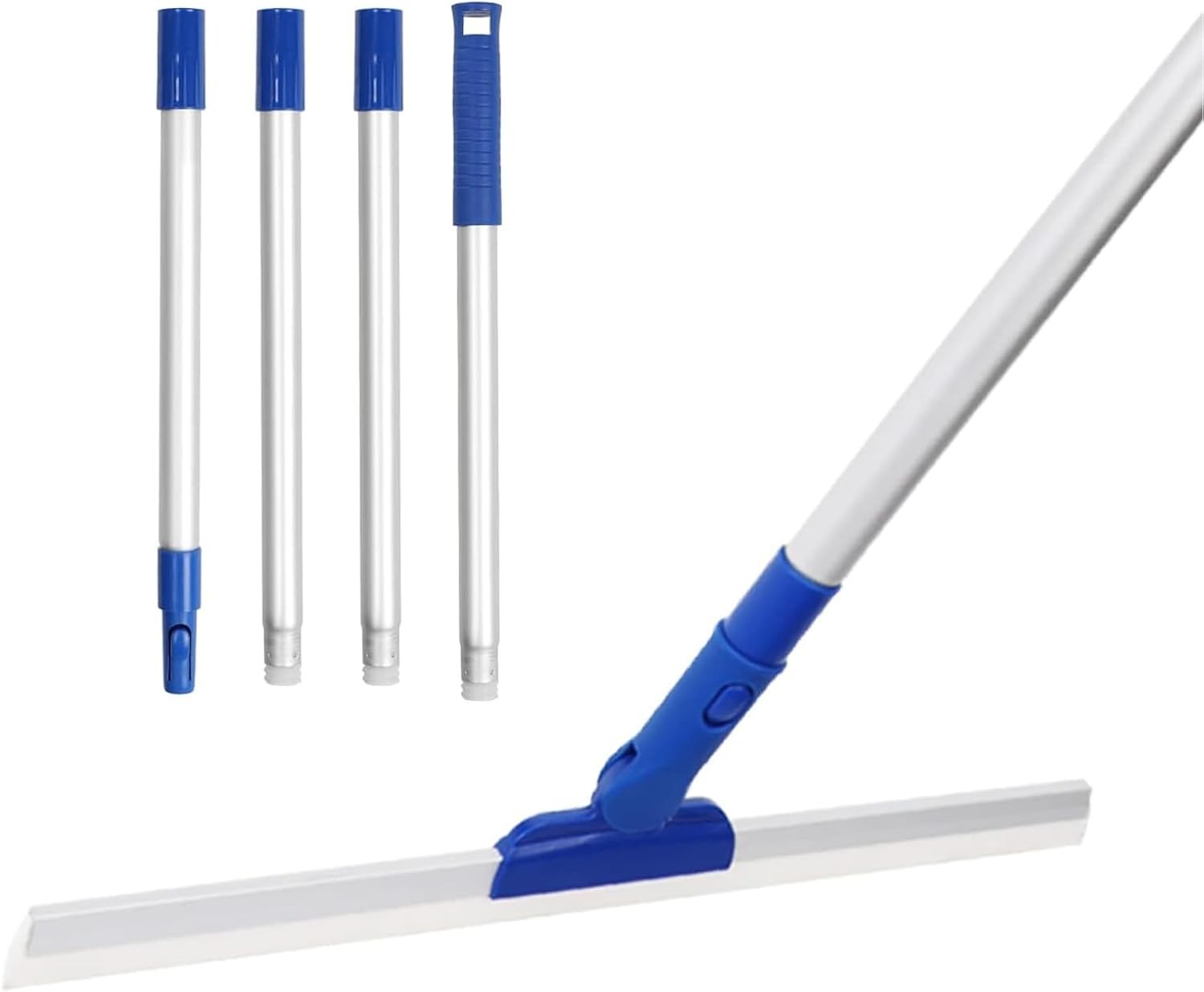 17" Magic Broom Squeegee Broom with 56" Adjustable Long Handle for Floor