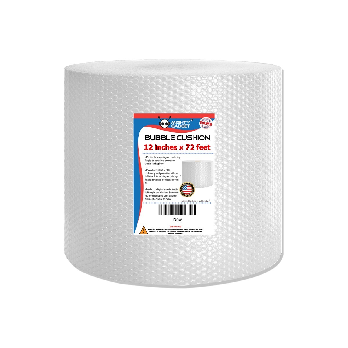 Small Bubble Cushioning Wrap Roll for Protecting Fragile Items 12"x72 feet