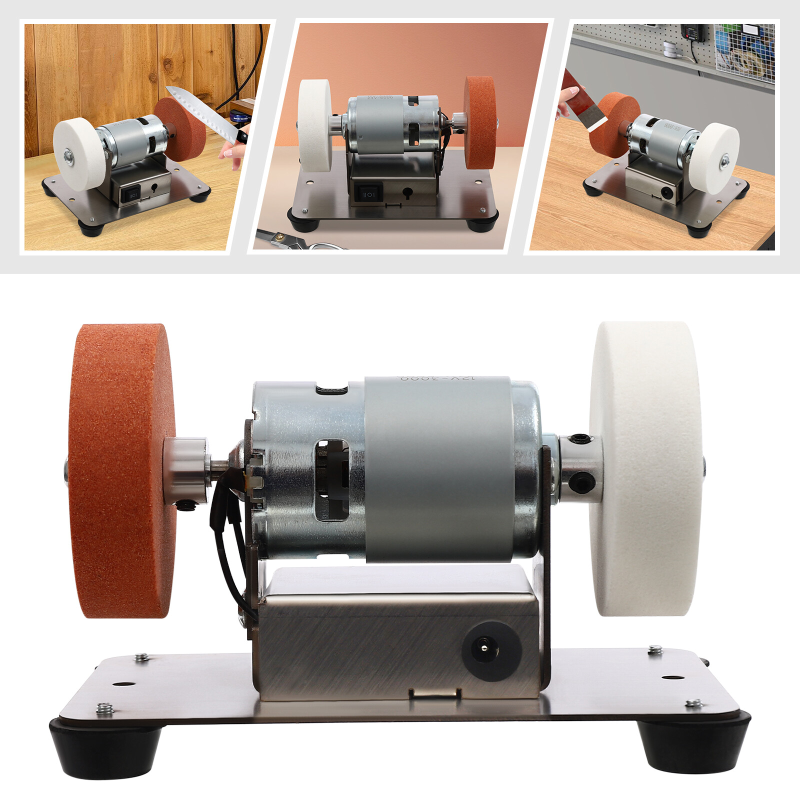 Electric Benchtop Sander Small Grinder Variable Speed Table Grinder Adjustable