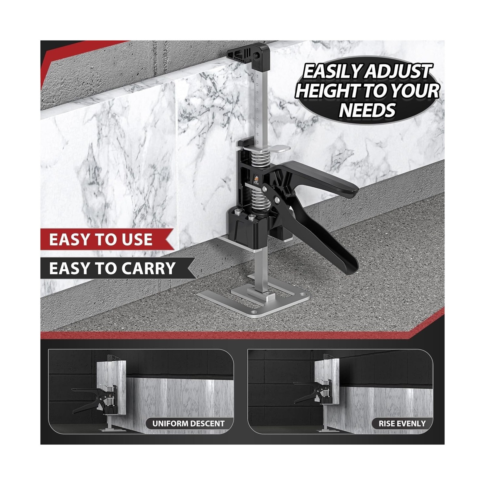 XClifes Labor Saving Arm Jack Handle 2 Pack, Construction Jack, Wall Tile Loc...