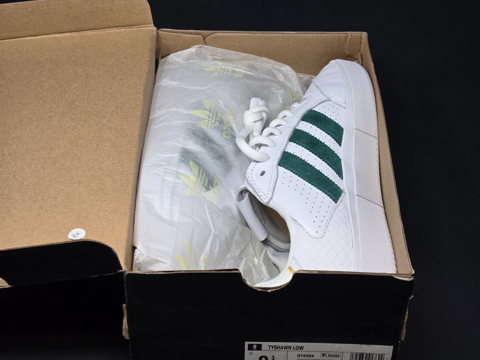 Adidas Tyshawn Low Men's Multi Sizes White Gold Green Skate Shoes GY6954 NBY