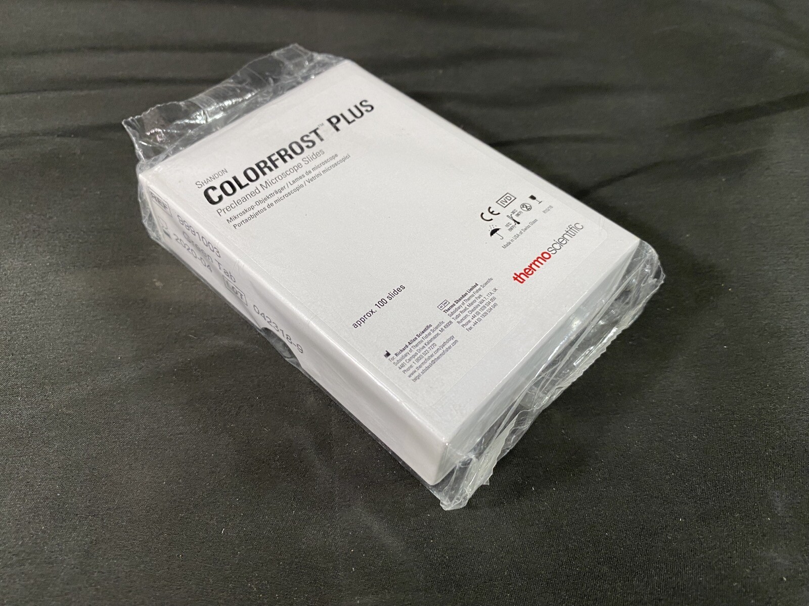 EPREDIA Shandon Colorfrost Plus Precleaned Microscope Slides Green Tab (100/Cs)
