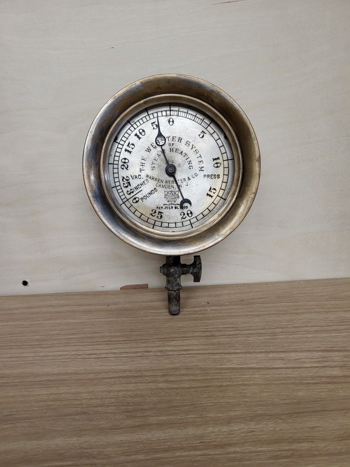 Antique Webster System Steam Gauge 1889