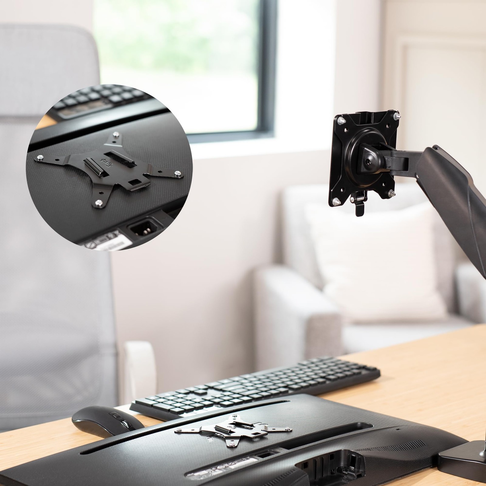 Adapter VESA Mount Quick Release Bracket Kit, Stand Attachment and Wall Mount