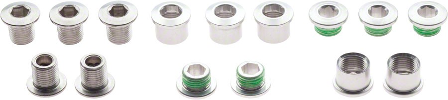 TruVativ Aluminum Chainring Bolt Set for Double plus Inner, Silver, 10 hex