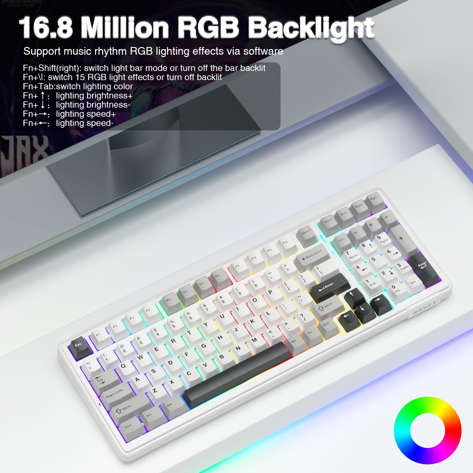 Aula F99 Wireless Mechanical Keyboardtri-Mode Bt5.0/2.4Ghz/Usb-C Hot Swappable
