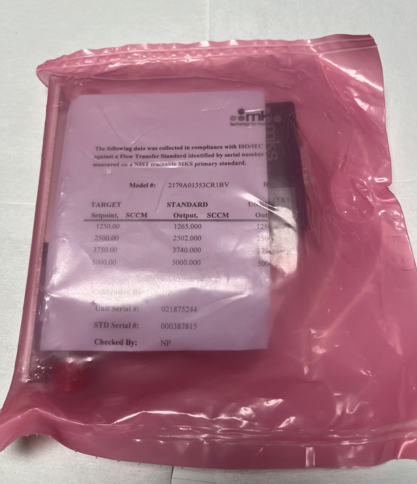 MKS Instruments 2179A01353CR1BV Mass Flow Controller - 5000 sccm - New