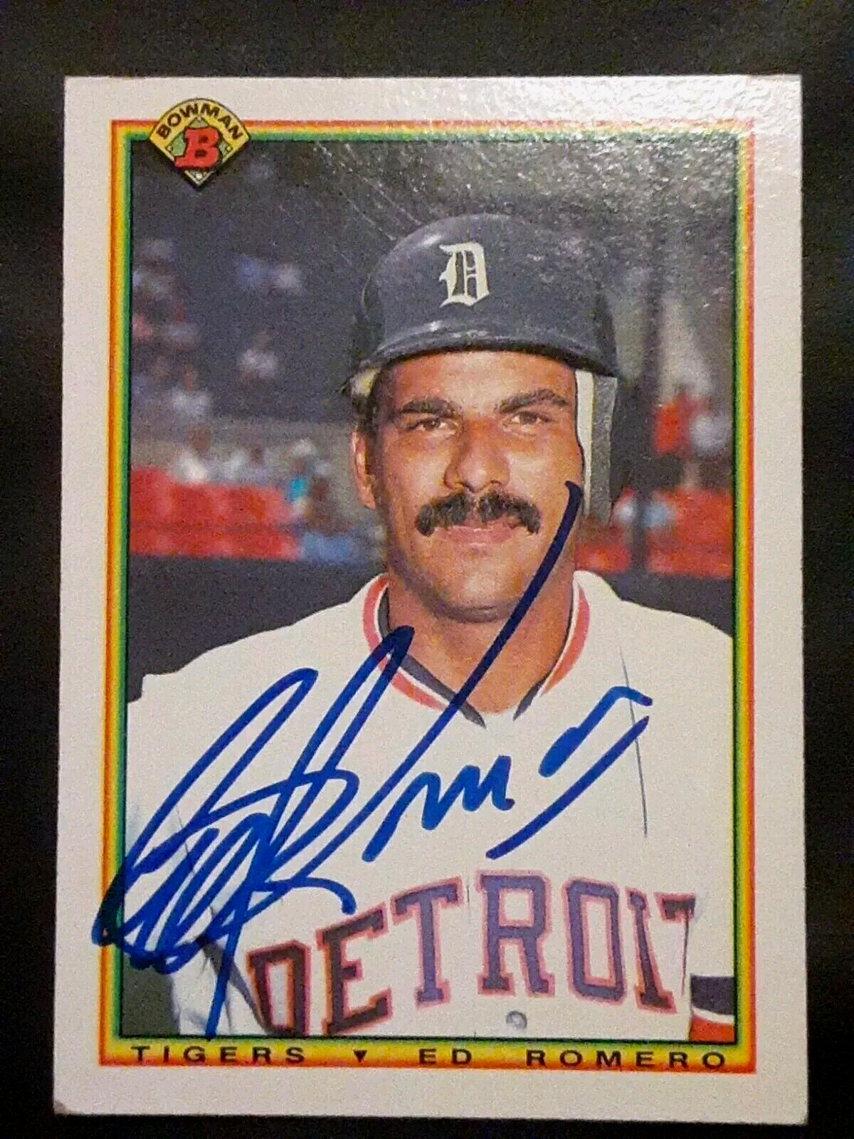 ED ROMERO DETROIT TIGERS 3RD BASEMAN SIGNED AUTOGRAPHED BASEBALL CARD