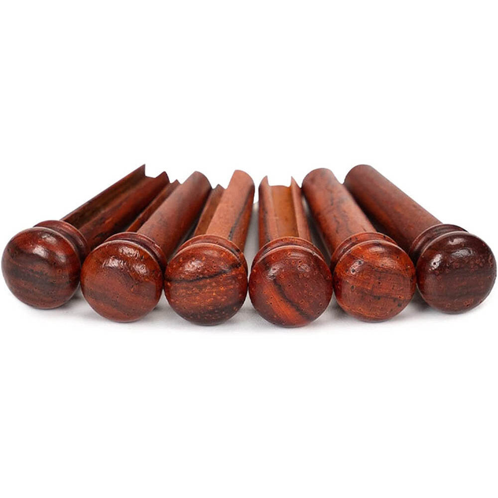 6Pc Cocobolo Wood Guitar Bridge Pins Parts Brown For 6 12 String Acoustic Guitar
