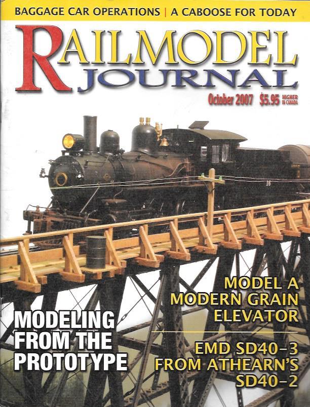 Railmodel Journal Oct.2007 Grain Elevator EMD SD40-3 Athearn SD40-2 Baggage Car