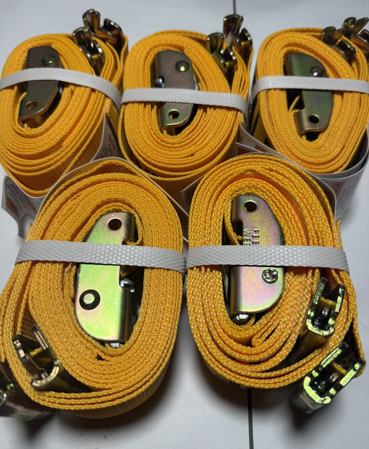 KINEDYNE 651201 2" X 12' SPRING LOADED LOGISTIC CAM BUCKLE CARGO STRAPS (5 PACK)
