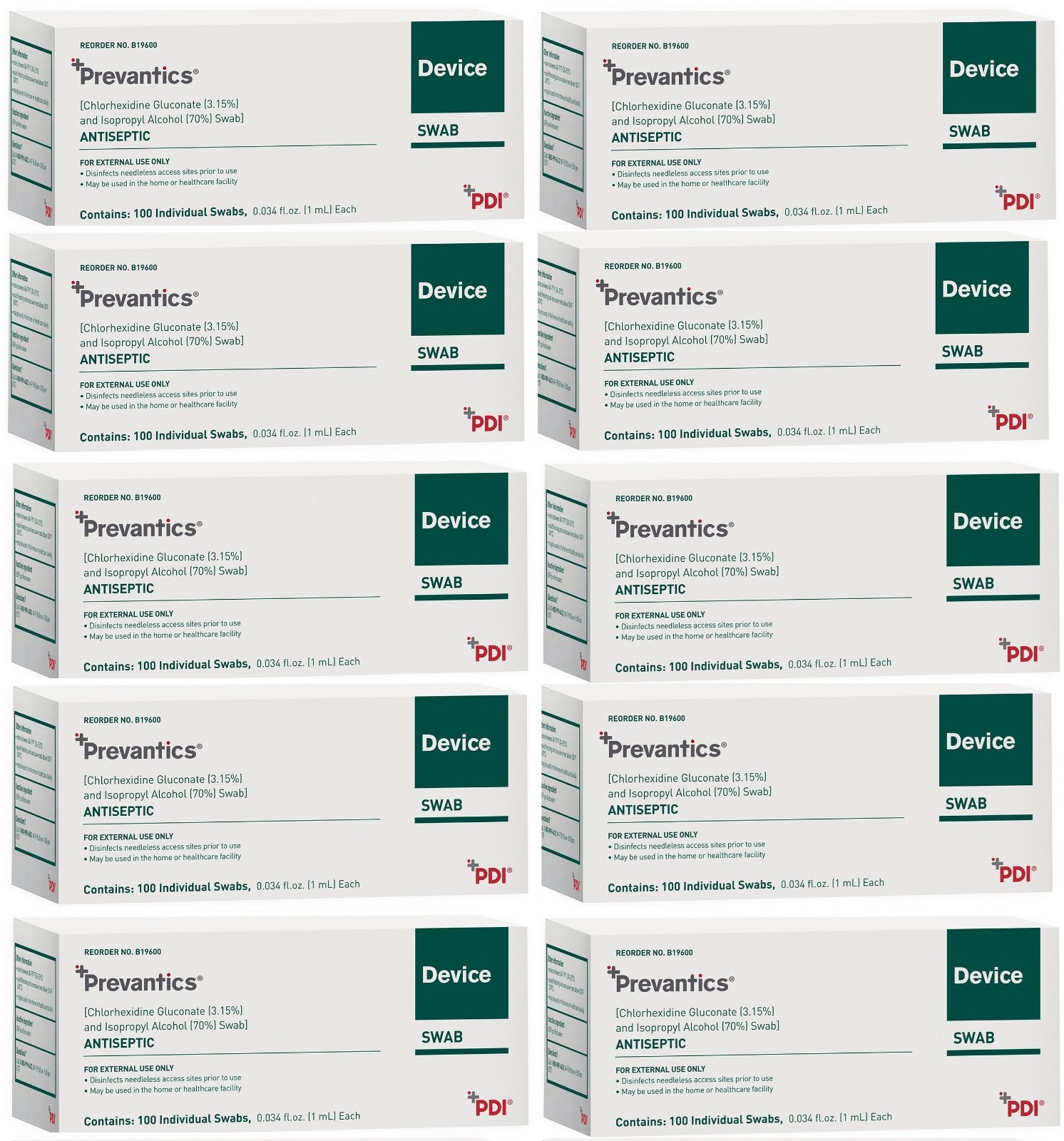 PDI Prevantics Device Swab ANTISEPTIC- 100 Individuals Swabs- EXP: MAY/2026