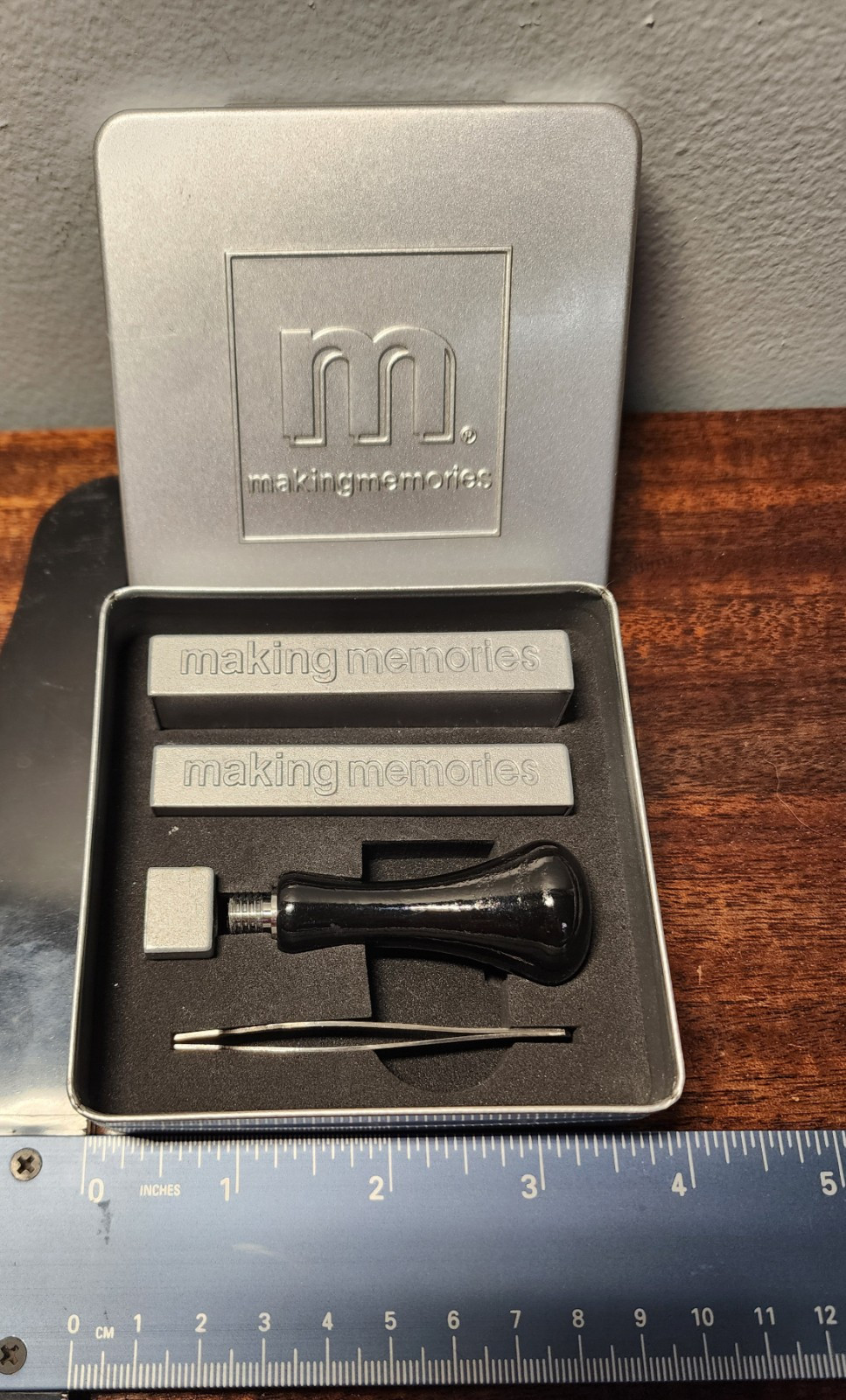 Making Memories 5 Piece MAGNETIC METAL Tool Kit in Metal Tin STAMPER