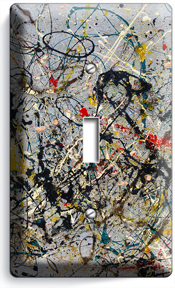 JACKSON POLLOCK INSPIRED ABSTRACT 1 GANG LIGHT SWITCH WALL PLATE ROOM ART DECOR