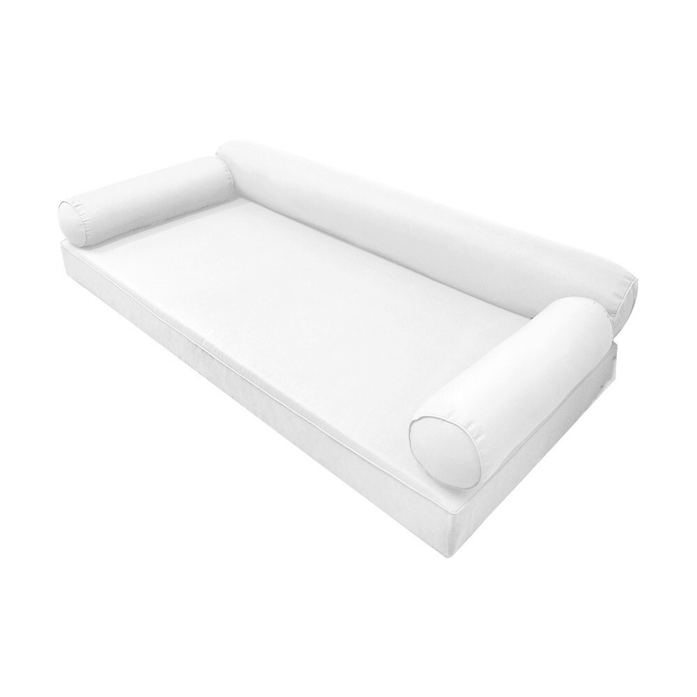 |SLIPCOVER ONLY|S6 Daybed Mattress Bolster Pillow Cover Piped Trim Twin-XL AD106