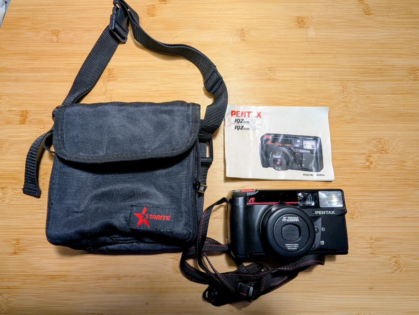 Pentax IQZoom 70 AF Zoom Macro 35mm-70mm Telemacro Black Point Film Cam. Works