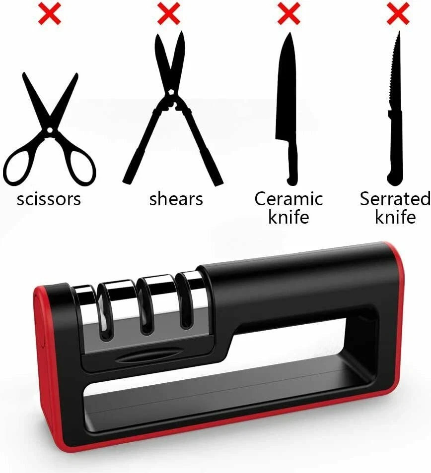 3-Stage Knife Blade Sharpener Sharpening Tool Kitchen Sharpening System Saygogo