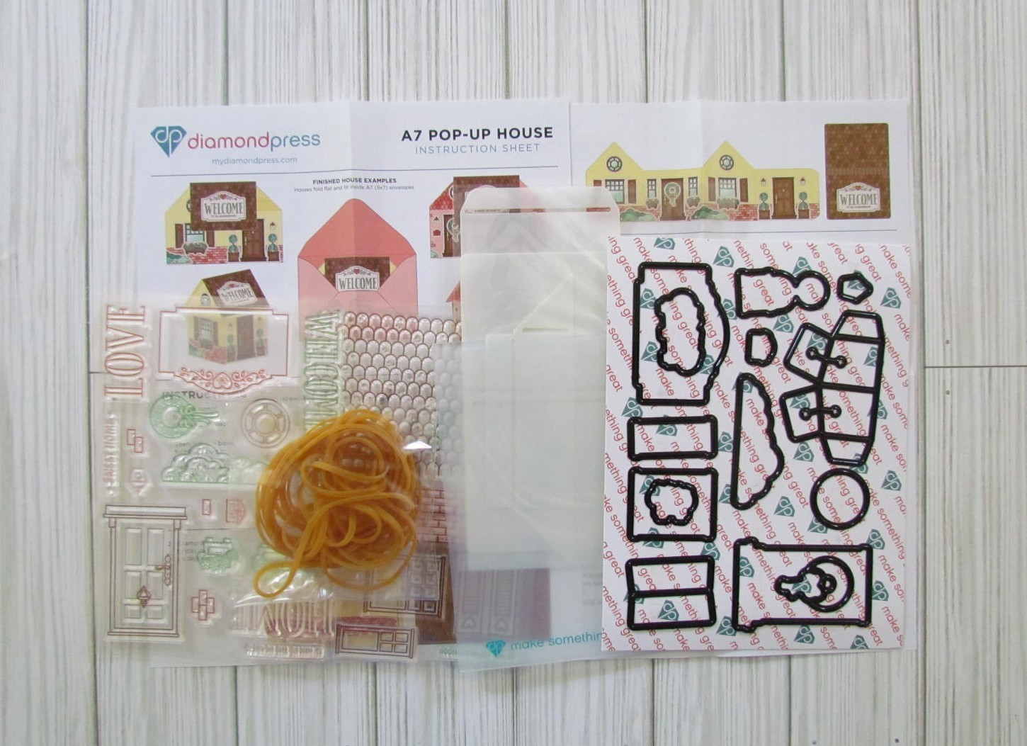 Diamond Press House A7 Pop Up Card Kit Stamps Dies Templates 835668