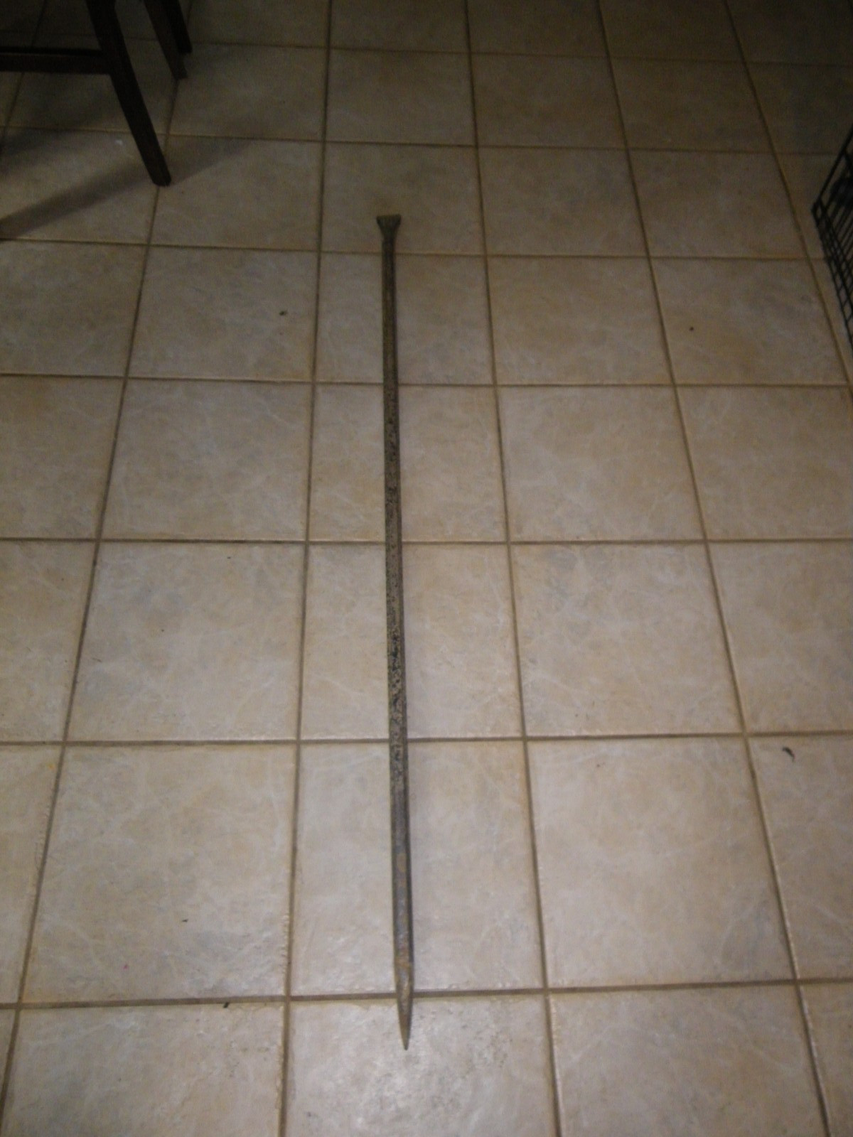 Vintage 59" Heavy Duty Steel Post Digging Pole Hexagonal Wrecking Pry Bar Patin