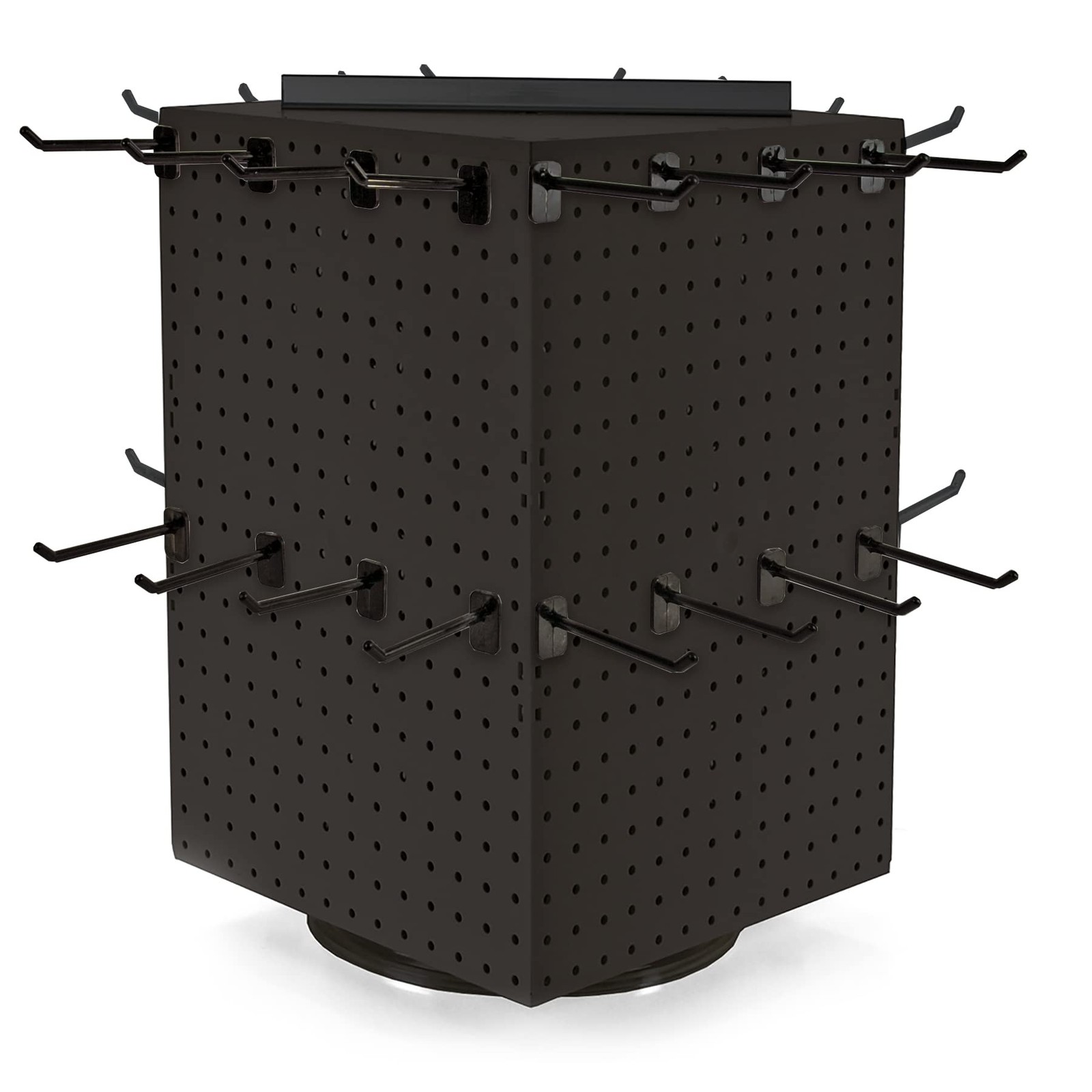 701414-BLK-4B32 Rotating Countertop Display Kit with Peg Hooks Included, Pegb...