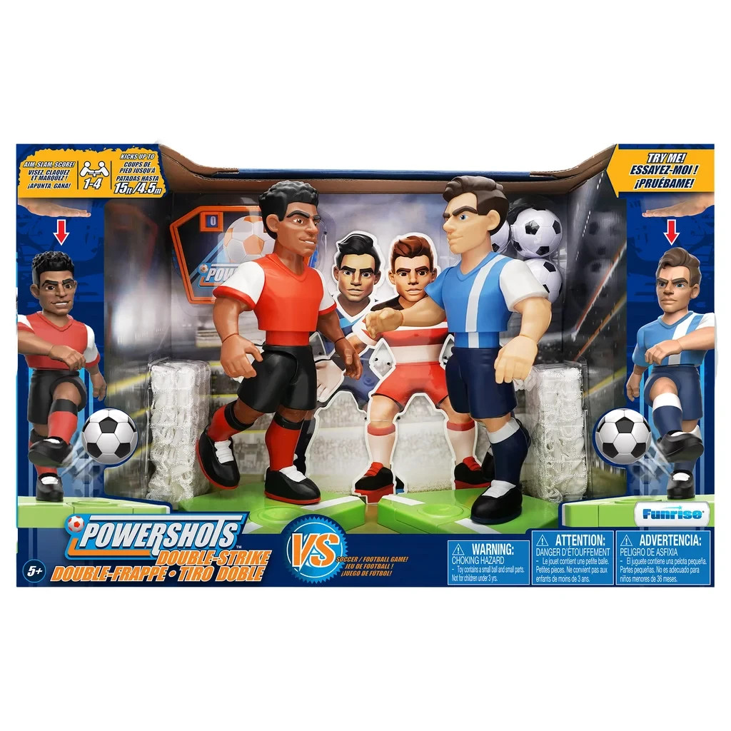 Funrise PowerShots Double Strike Mini Soccer Game Set 2 Figures 2 Goals 4 Balls