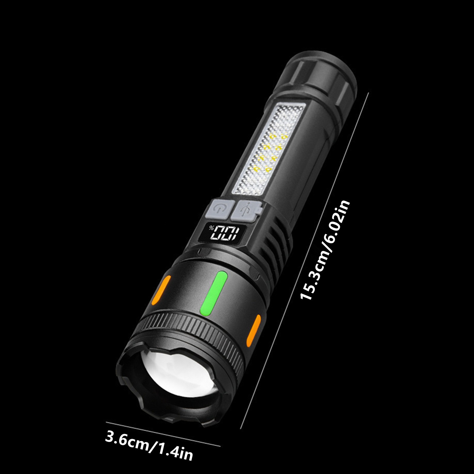 3000 Lumens Super Bright Tactical Flashlight Rechargeable 5 Modes Compact Design