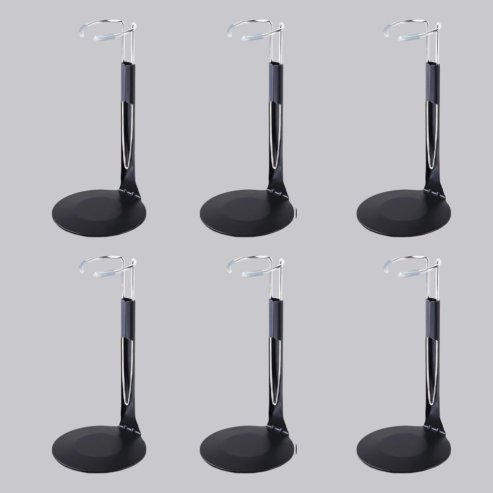 UCanaan 6 Pcs Doll Stand - Action Figure Stands with Expandable Waist Black6