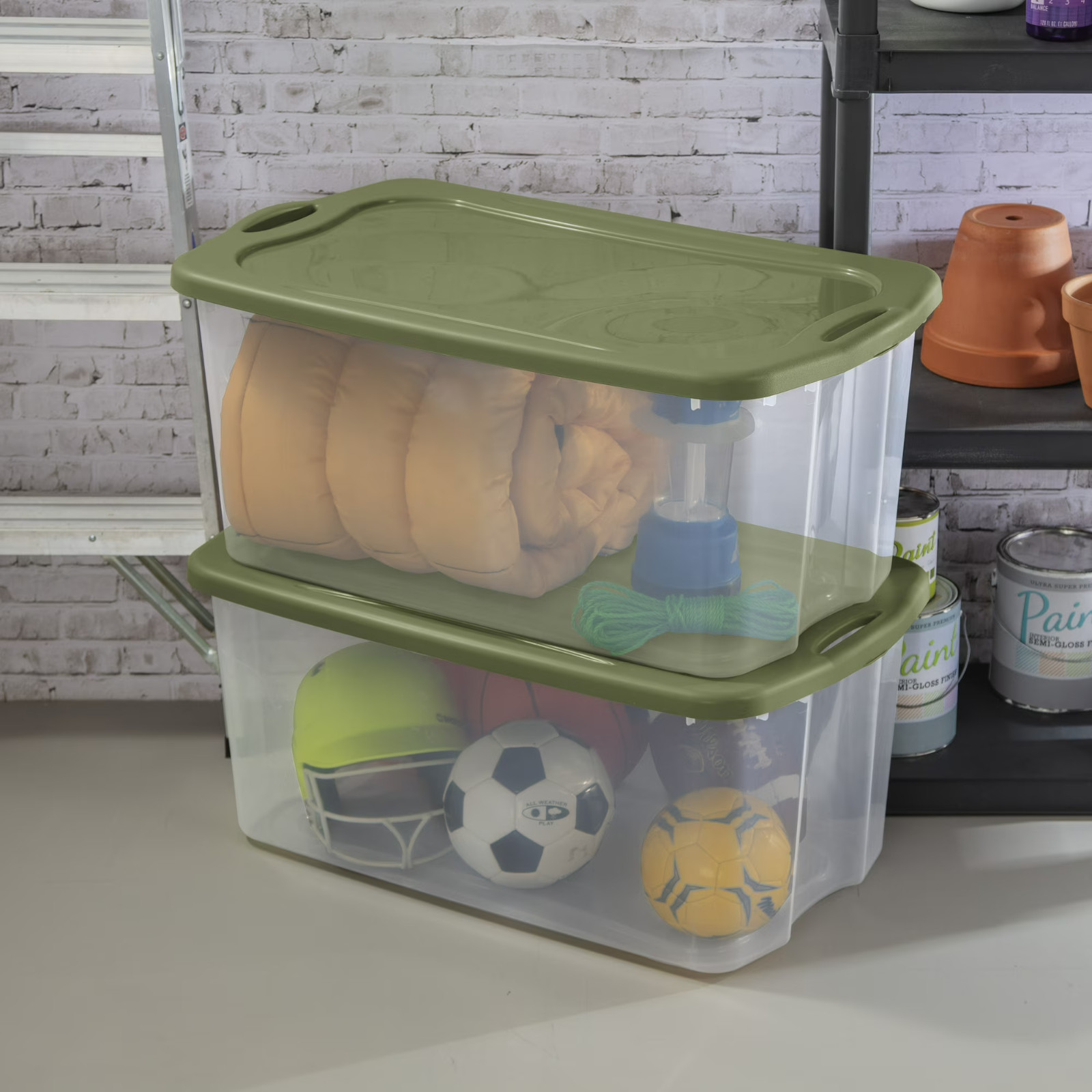 Sterilite EZ Carry 120 Quart Extra-Large Storage Bin, Clear Plastic Storage Cont