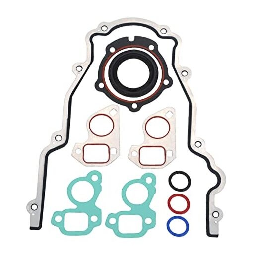 Engine Timing Cover Gasket Set, Compatible with Chevy GMC Cadillac Vehicle