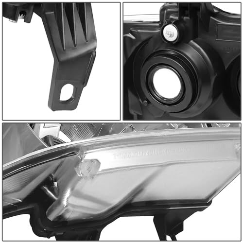 Headlight Assembly For 2007-2013 Chevy Avalanche Chrome Amber with Wire & Bulbs