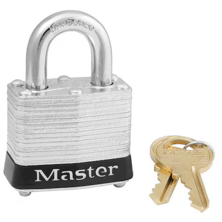 Master Lock 3Kas12blk Lockout Padlock, Keyed Alike, Steel, Black, 9/16 In