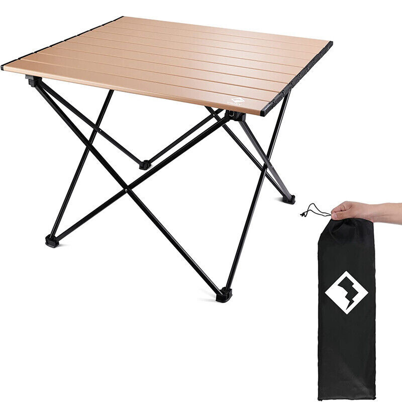 VILLEY 19" Folding Beach Table Portable Camping Table Ultralight Aluminum Table